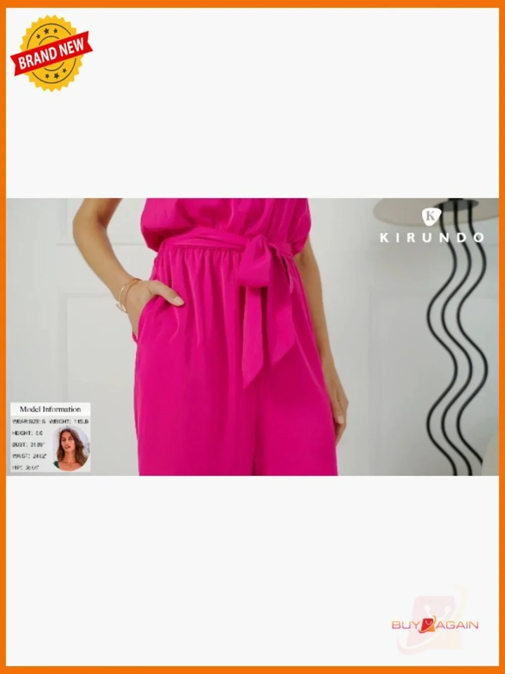 Dressy Jumpsuit with Ruffle Mock Neck, Pockets, & Belt